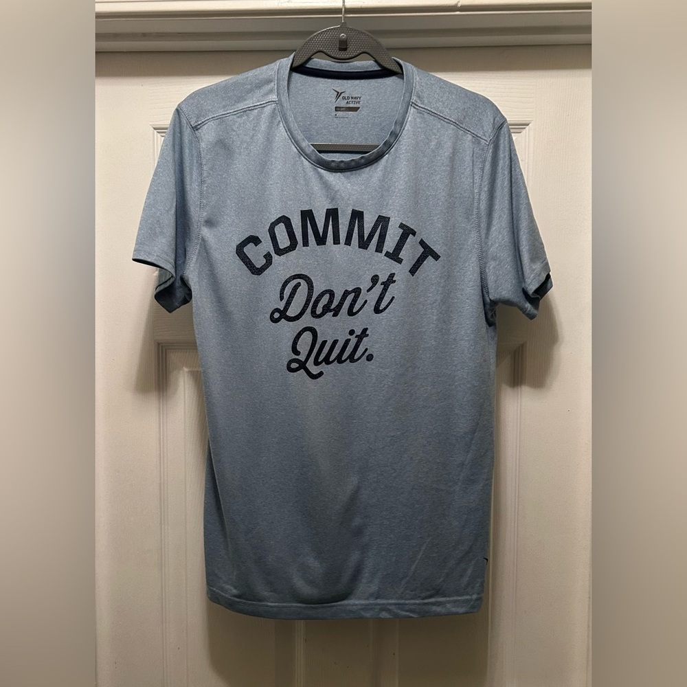 Old Navy Active Heather Blue Dri-Fit Graphic Tee